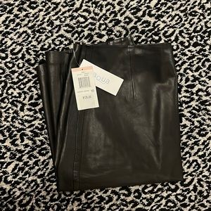 Aqua leather skirt
